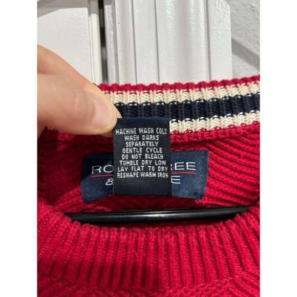 Roundtree & Yorke Red Crewneck Long Sleeve Sz XL - Picture 6 of 8